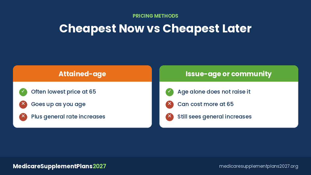 Cheapest Medicare Supplement Plans Pricing Cheapest Medicare Supplement plans pricing: attained-age versus issue-age rates over time