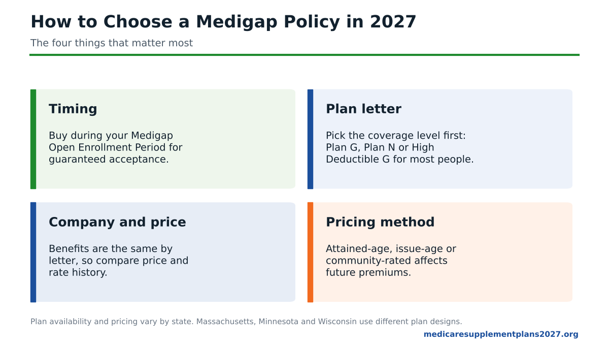 How to choose a Medigap policy in 2027: timing, plan letter, company and price, and pricing method